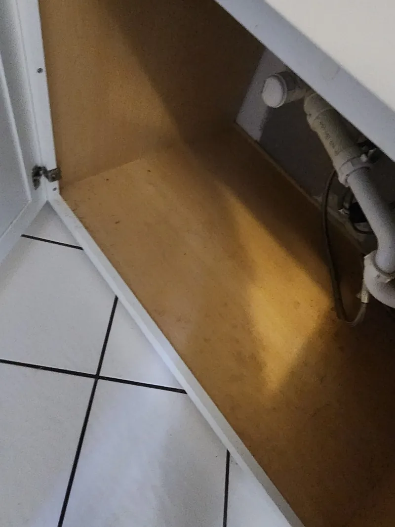 Cabinet interior wiped out during a move-out cleaning