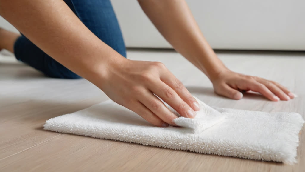 A professional cleaner wiping baseboards to ensure a deep cleaning service standard.