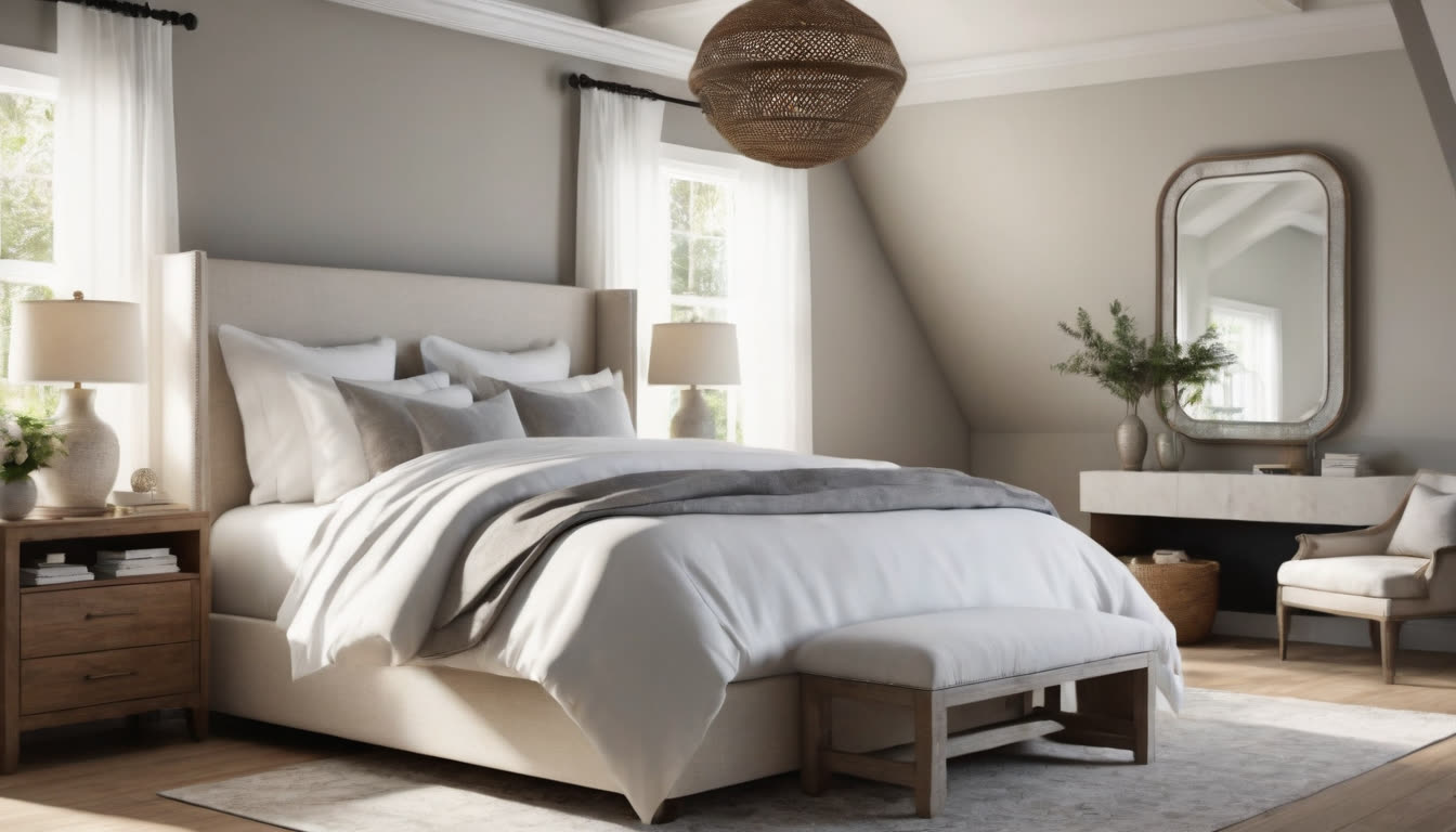 A clean, sunlit bedroom with white linens, representing a healthy sleeping sanctuary.