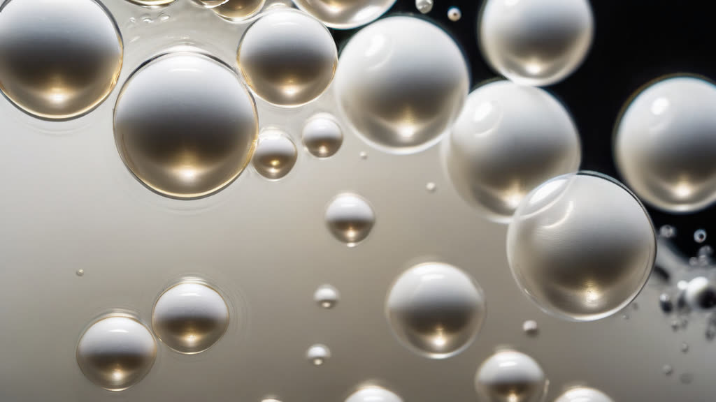 Close-up of the chemical reaction between baking soda and vinegar creating fizzing bubbles.