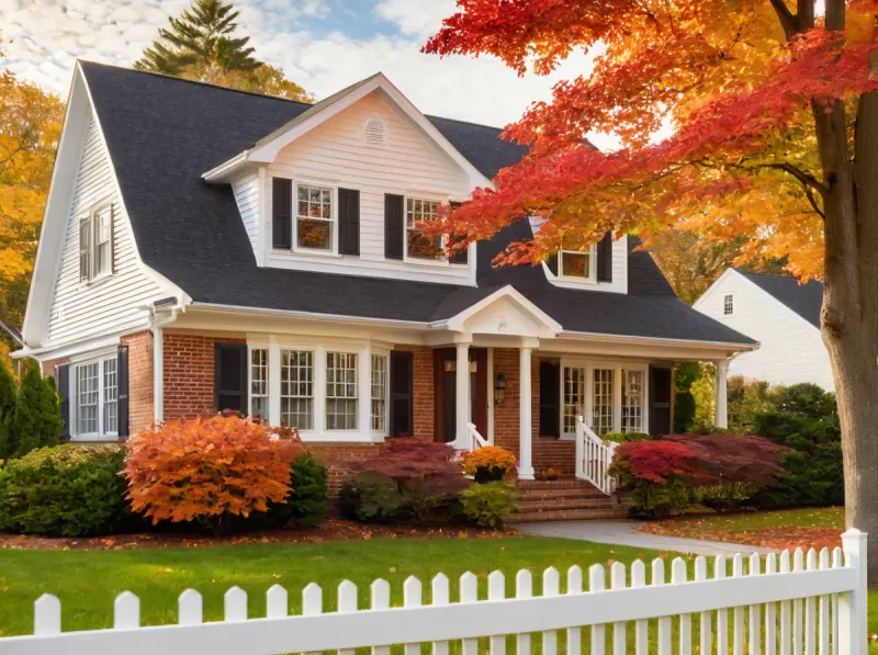New England home in autumn, ready for a move-out cleaning