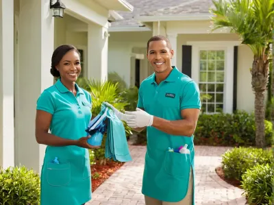 Uniformed Pure Pristine cleaning team ready for a visit